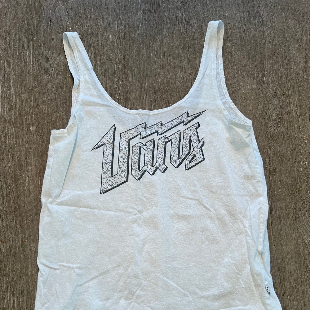 Vans Scoop Neck White Tank Top Medium GUC